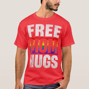  Retro Free Mam Hugs Rainbow LGBT Pride Gay T-shirt