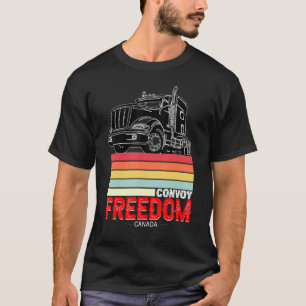 Retro  Freedom Convoy 2022 Canadian Trucker T-shirt