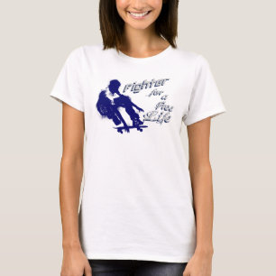 Retro Freedom Fighter voor een Free Life Skater T-shirt