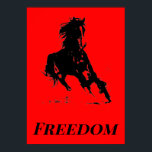Retro Freedom Red Black Pop Art met paarden Poster<br><div class="desc">Black Red Pop Art met paardenSilhouette / Digital Animal / Horse Art - Horse Head-kunstwerk</div>