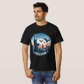 Retro Freedom: Vrijheidsbeeld & Adelaar T-shirt (Voorkant volledig)