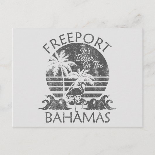 Retro Freeport Bahama's Briefkaart Vakantie Cruise (Voorkant)