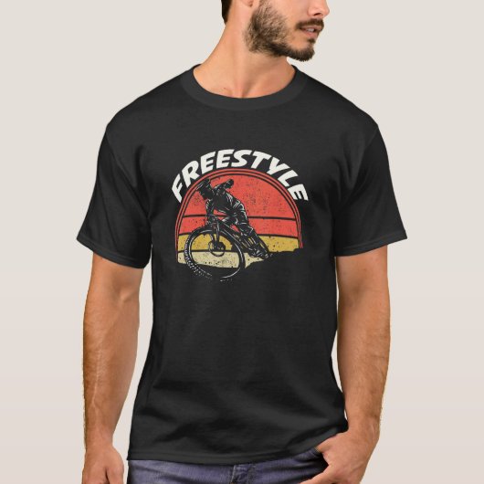 Retro Freestyle Cyclist Bmx Rider Bicycle T-shirt (Voorkant)