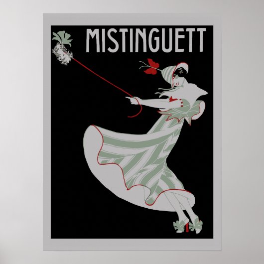 Retro French 1920s stijl Mistinguett 2 Poster (Voorkant)