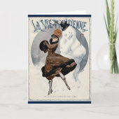Retro French Art Kerstmis Feestdagen Kaart (Voorkant)