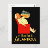 Retro French Beer and Le Bon Bock (nieuw) Briefkaart (Voorkant / Achterkant)