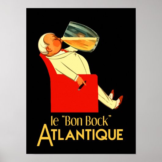 Retro French Beer and Le Bon Bock (nieuw) Poster (Voorkant)
