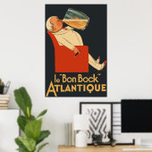 Retro French beer & Le Bon Bock Poster (Thuiskantoor)