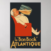 Retro French beer & Le Bon Bock Poster (Voorkant)