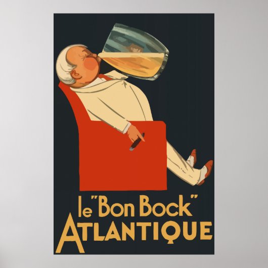 Retro French beer & Le Bon Bock Poster (Voorkant)