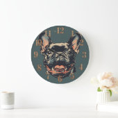 Retro French Bulldog Clock Grote Klok (Huis)