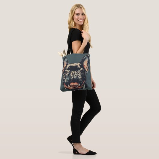 Retro French Bulldog Tote Bag (Op model)