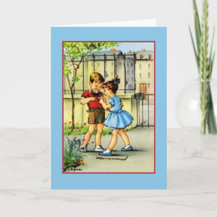 Retro French Children Note Kaart