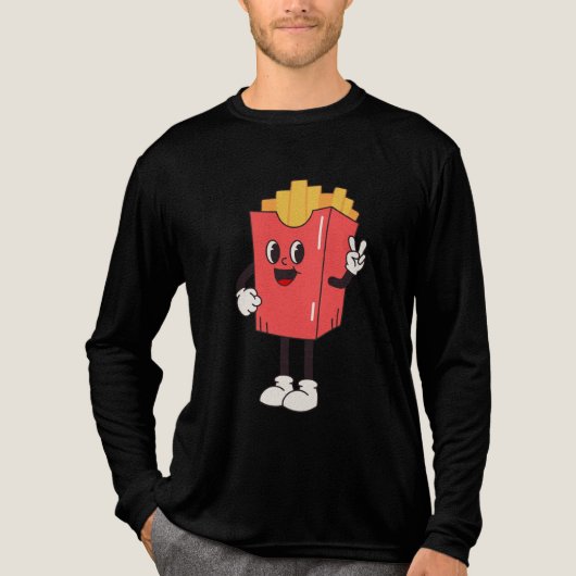 Retro French Fries Tri-Blend Shirt (Voorkant volledig)