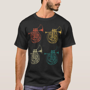 Retro French Horn Instrument Gift Music Ho T-shirt