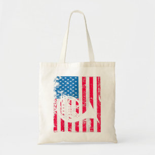 Retro French Horn US Flag Music Artwork Ju Tote Bag