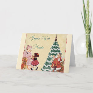 Retro French Joyeux Noël Mamie Christmas Card Feestdagen Kaart