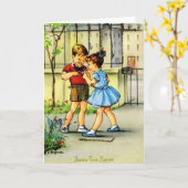 Retro French Mother Birthday Greeting Card Kaart (Gele Bloem)