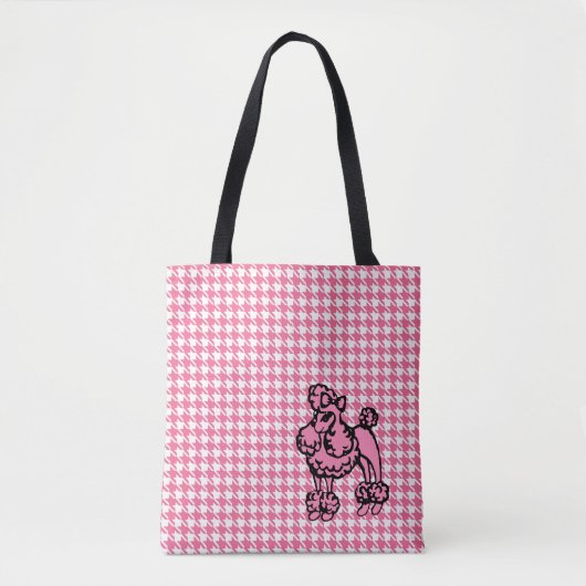Retro French Pink Poodle Travel Canvas tas (Voorkant)