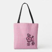 Retro French Pink Poodle Travel Canvas tas (Achterkant)