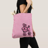 Retro French Pink Poodle Travel Canvas tas (Dichtbij)