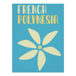 Retro French Polynesia Travel Preppy Poster