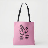 Retro French Poodle Canvas tas (Voorkant)