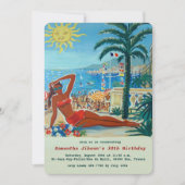 Retro French Riviera Summer Party nodigt uit Kaart (Voorkant)