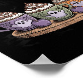 Retro Freshly Boo'd Coffee Lovers Boujee Ghost Hal Poster (Hoek)