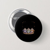 Retro Freshly Boo'd Coffee Lovers Boujee Ghost Hal Ronde Button 5,7 Cm (Voorkant /achterkant)