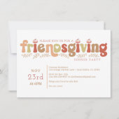 Retro Friendsgiving dinerfeest uitnodiging (Voorkant)