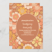 Retro Friendsgiving Thanksgiving Diner Kaart (Voorkant / Achterkant)