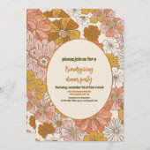 Retro Friendsgiving Thanksgiving Diner Kaart (Voorkant / Achterkant)