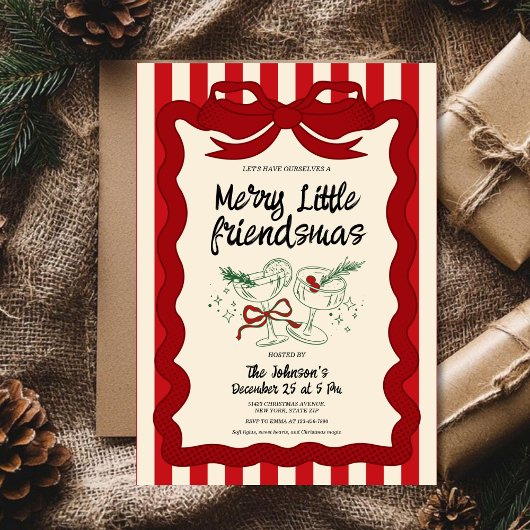 Retro Friendsmas-feest Kaart