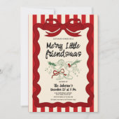 Retro Friendsmas Party Kaart (Voorkant)