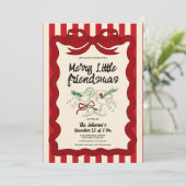 Retro Friendsmas Party Kaart (Staand voorkant)