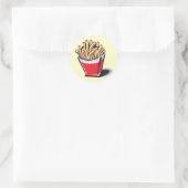 retro friet ontwerp ronde sticker (Tas)