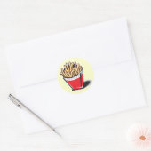 retro friet ontwerp ronde sticker (Envelop)