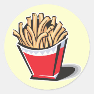 retro friet ontwerp ronde sticker