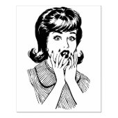 Retro Fright Lady Rubber Art Stamp Rubberstempel (Afrduk)