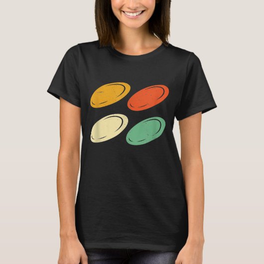 Retro Frisbee Disk Golf Disks Cool Frolfing T-shirt (Voorkant)