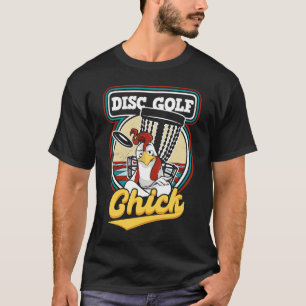 Retro Frisbee Player Women Disk Golf Chick T-shirt