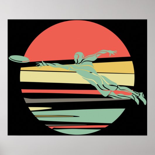 Retro Frisbee voor de Ultimate Frisbee Player Poster (Voorkant)