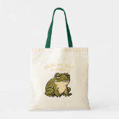 Retro Frog Barely Trying Canvas Tote Bag (Achterkant)