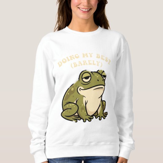 Retro Frog Doing My Best Women’s Sweatshirt (Voorkant)