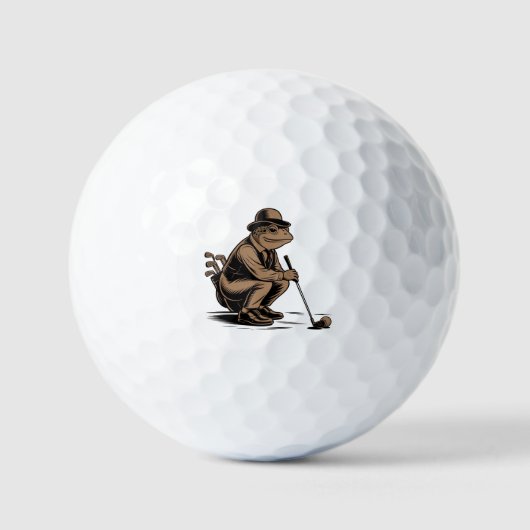 Retro Frog Funny Retro Frog Golf Lover Golfballen (Voorkant)