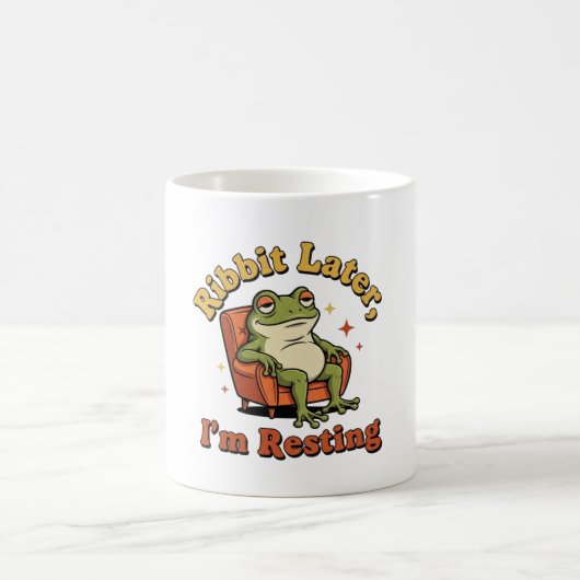 Retro Frog Relax Humor White Coffee Mug Koffiemok (Center)