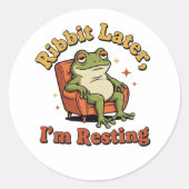 Retro Frog Resting Quote Vinyl Sticker (Voorkant)
