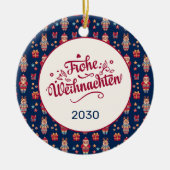 Retro Frohe Weihnachten Keramisch Ornament (Voorkant)