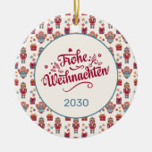 Retro Frohe Weihnachten Keramisch Ornament (Voorkant)